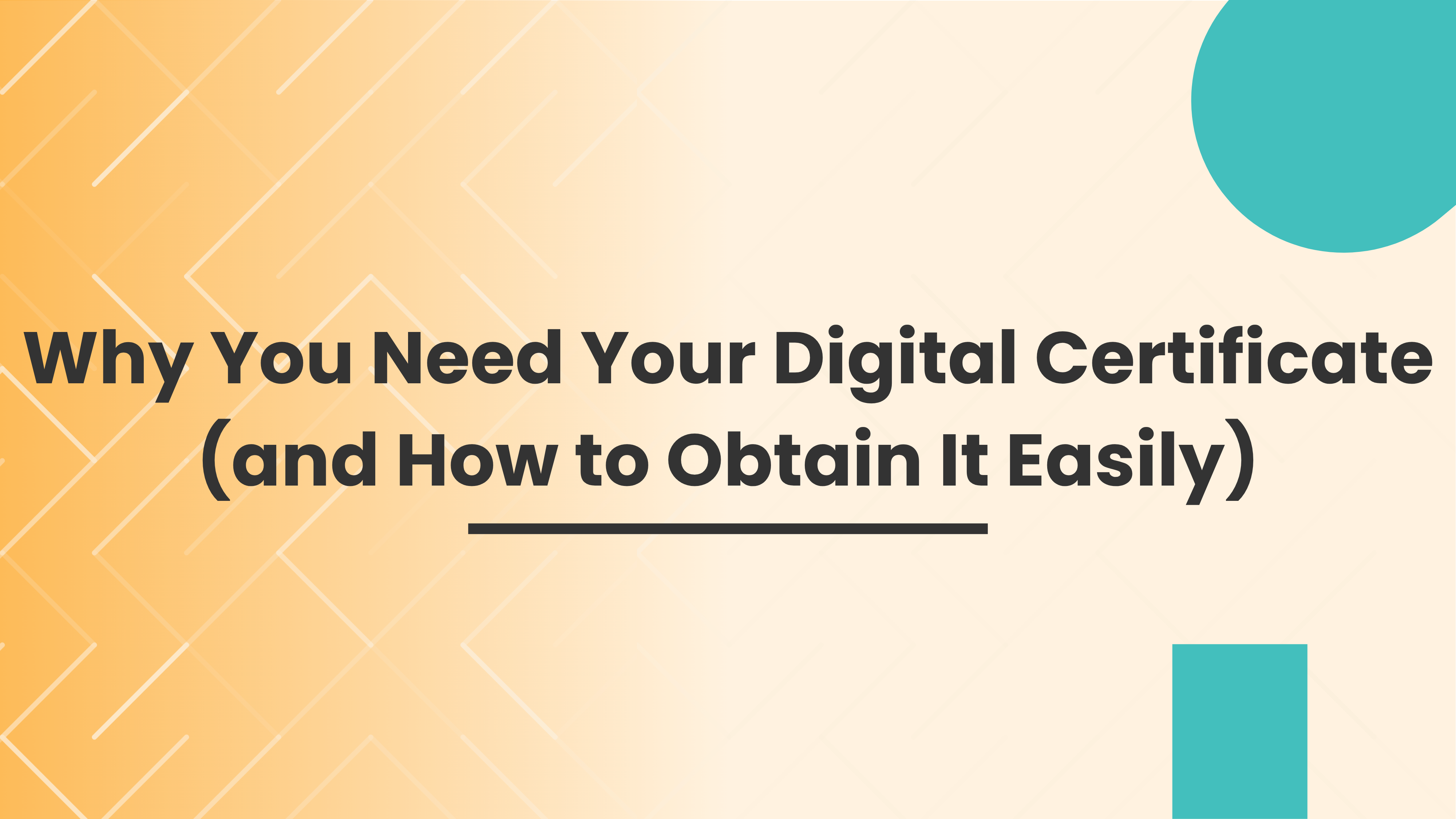 Why You Need Your Digital Certificate (and How to Obtain It Easily) Why You Need Your Digital Certificate (and How to Obtain It Easily)